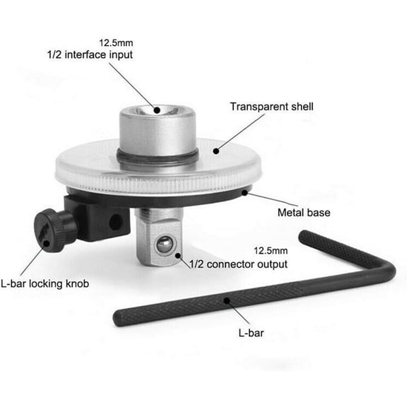 TYHREF-1/2 Inch Torque Wrench Angle Gauge Tool,360 Adjustable 1/2" Drive Torque meter Wrench Set,Professional Measure Tool,Father's Day Gift