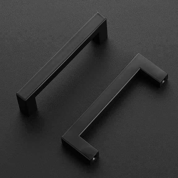 TYHREF-1 Pack Black Cabinet Pulls 4 Inch Square Kitchen Cabinet Handles Matte Black Kitchen Hardware for Drawer Pulls Drawer Handles Come with Screwdriver