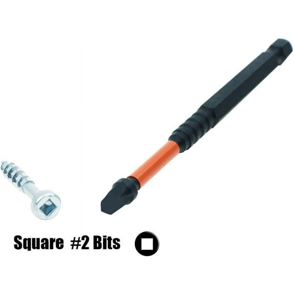 TYHREF-10 Pack #2 Square Driver Bit 4 inch Long Square Impact Drill Bit for Pocket Hole Jig System SQ2 Bits