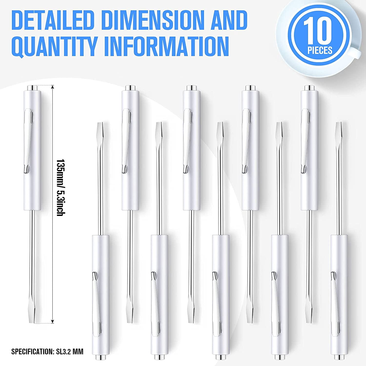 Screwdriver Clips TYHREF-10 Pieces Pocket Screwdriver Mini Tops and Pocket Clips Magnetic ...