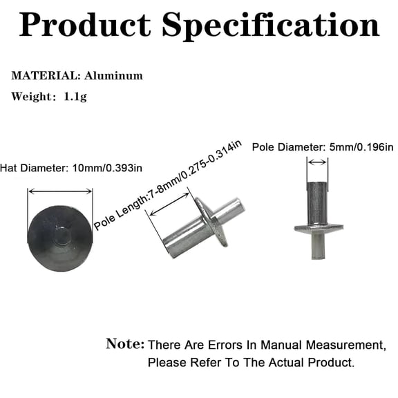 TYHREF-100 Pcs Aluminum Core Rivets, Round Head, Knock Type Expansion, Hammer Drive, Aluminum Blind Rivets for Household, Mechanical Equipment, Electronic Equipment, Heavy-Duty Applications