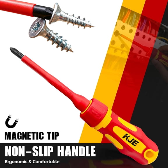 TYHREF-1000V Insulated Screwdriver Set - 13-Piece VDE Certified (GS/IEC 60900) CRV Steel Electrician Tools with Magnetic Tips(Phillips/Slotted/Pozi/Torx) for Electrical Repair, Industrial & HVAC Work