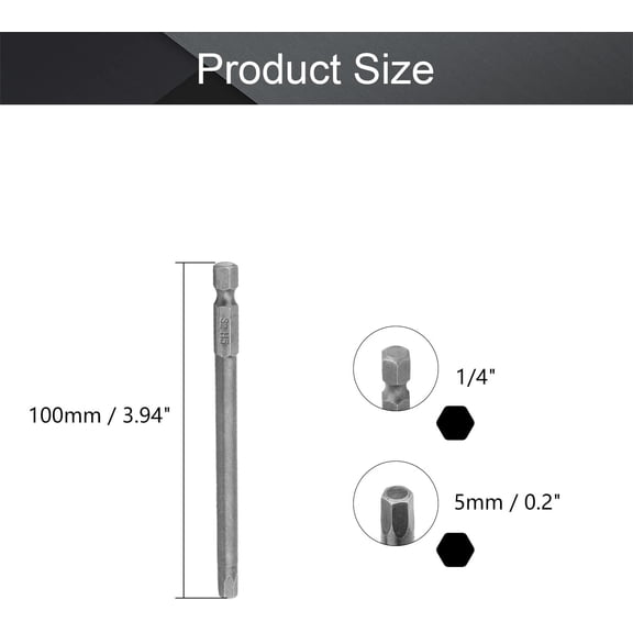 TYHREF-10Pcs H5 Magnetic Hex Head Screwdriver Bits, 1/4 Inch Hex Shank 100mm Length Magnetic Torx Bit Set, S2 Tamper Proof Hex Drill Bit