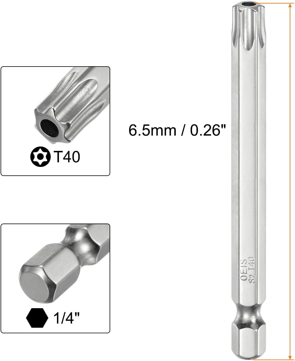 Th40 Bit TYHREF-10pcs T40 Security Torx Bit 1/4