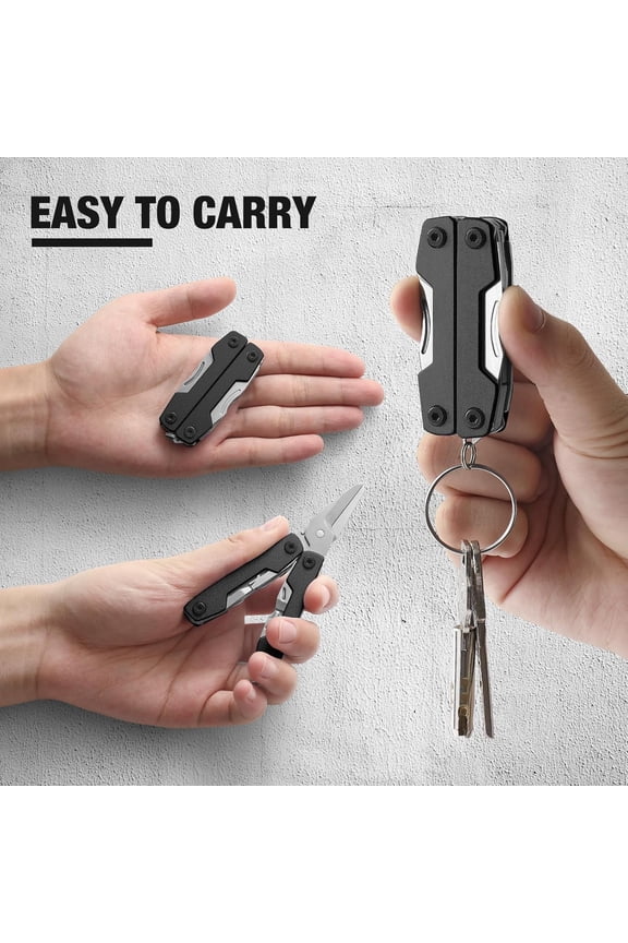 -11-in-1 Mini EDC Multitool - Scissors, Pocket Knife, Keychain, Bottle Opener and Screwdriver, Stainless Steel EDC Multitool for Outdoor Camping Survival, Hiking, Simple Repair