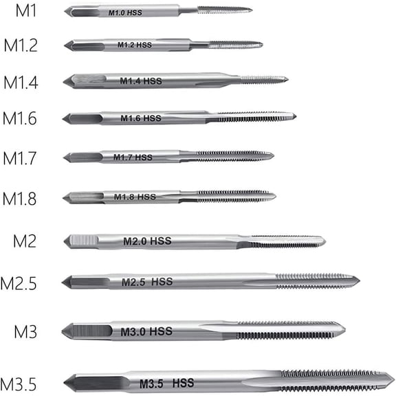 TYHREF-11PCS Mini Screw Tap Set Metric Thread Machine Taps Kit HSS Hand Thread Wire Taps Adjustable Tap Wrench Tool for Clocks and Watches Tapping