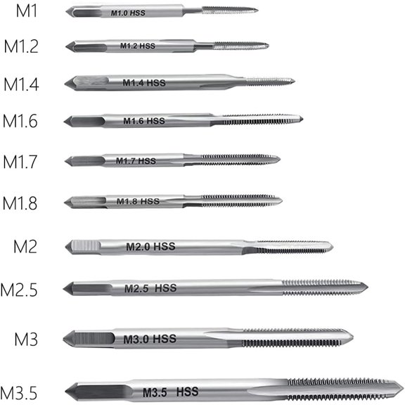 TYHREF-11PCS Mini Screw Tap Set Metric Thread Machine Taps Kit HSS Hand Thread Wire Taps Adjustable Tap Wrench Tool for Clocks and Watches Tapping