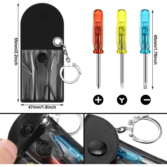 TYHREF-12 Pcs Mini Tape Measure Keychain Bulk Mini Screwdriver Keychain Set Adult Tool Party for Men Valentine's Day Gifts
