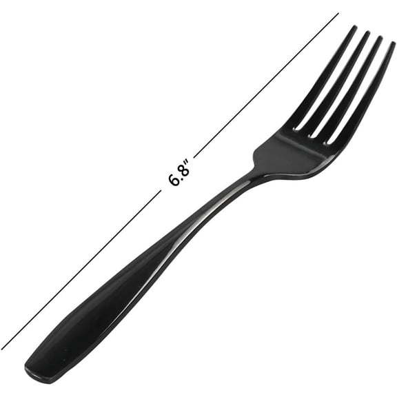 TYHREF-12 Pieces Small Fork Set, Black Stainless Steel Dessert Forks