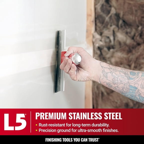 TYHREF-14" Soft-Grip Stainless Steel Taping Knife - | Pro-Grade | Metal Hammer End | 5-138