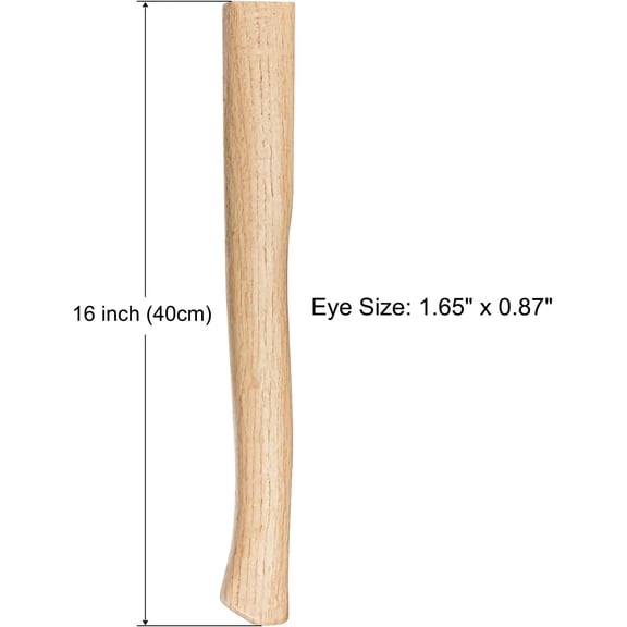 TYHREF-16 Inch Wood Long Replacement Handle Curved Replaceable Handle for Axe Hammer Flat Square Eye Oak Wood