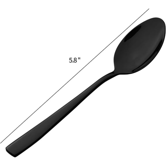 TYHREF-16-Piece Black Stainless Steel Teaspoon, Small Tea Spoon