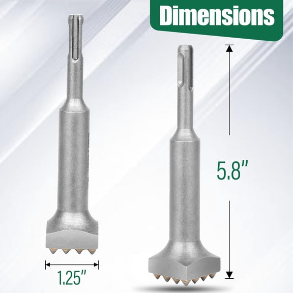 TYHREF-16 Tips Concrete Repair Patch Prepare SDS Plus 3/8" Diameter Shank Bushing Tool, Fit with SDS Plus Rotary Hammer