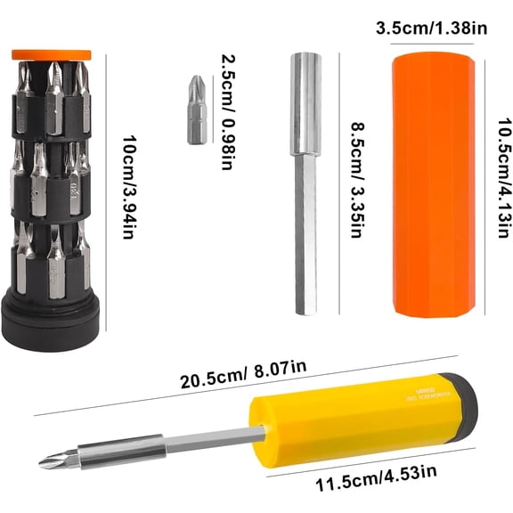 TYHREF-18-Piece Screwdriver Set Kit, Multibit Set, Screwdriver Tool Set, Maintenance Screwdriver Kit, Manual Mini Screwdriver Set, Screwdriver Set