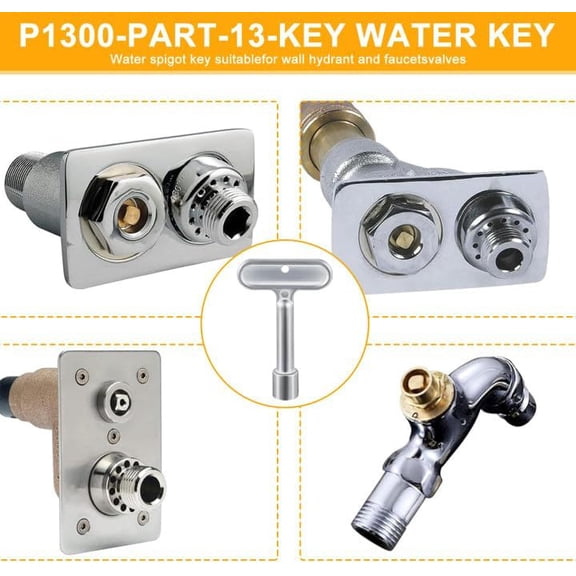 TYHREF-2 Pack 3/8''Hydrant Key, Upgrade Water Key for P1300-PART-13-KEY, Hydrant Key for Closing Tool for Wall Fire Hydrant Faucet Valves and Outdoor Hose Valves