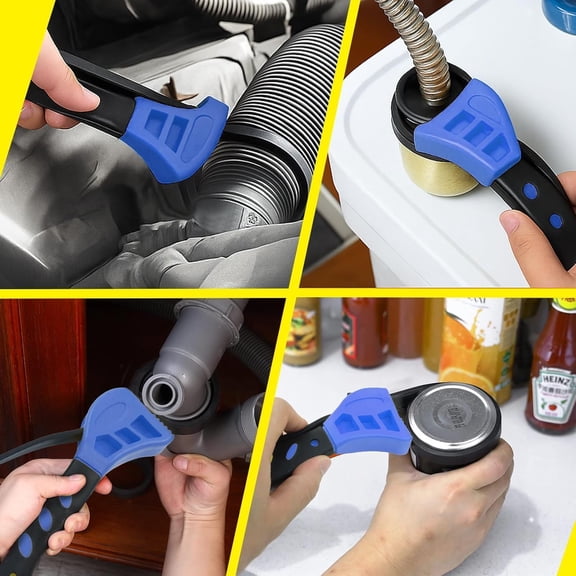 TYHREF-2-Pack Adjustable Rubber Strap Wrench Set 25.20" & 20.48" Heavy-Duty Strap Wrench for Oil Filter, Jar Opener, Water Filter, Plumbing, Sink, Faucet Non-Slip Multipurpose Wrench To