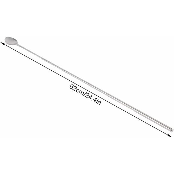 TYHREF-2 Pcs Stainless Steel Telescopic Spoons, 62cm Long Extendable Stirring Spoons for Barbecue Tableware Supplies
