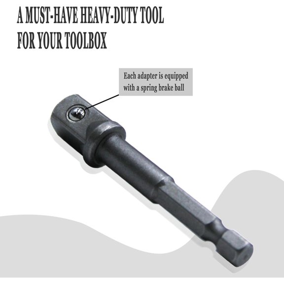 TYHREF-2 sets per3-pcs Socket Adapter Set For DEWALT includes DW2541IR, DW2542IR, DW2547IR, 1/4, 3/8, and 1/2 Inch Socket Adapters, Chrome Vanadium Steel, Convenient Carry for Impact Drills and Dri