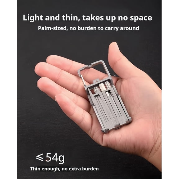 TYHREF-21-in-1 Keychain Multitool | Stainless Steel Utility gadgets | Pry Bar, Bottle Opener, Phone Holder, Box Opener, Eyeglass Screwdriver | Pocket Tool for Camping, Hiking, tools for Camera/bicycl