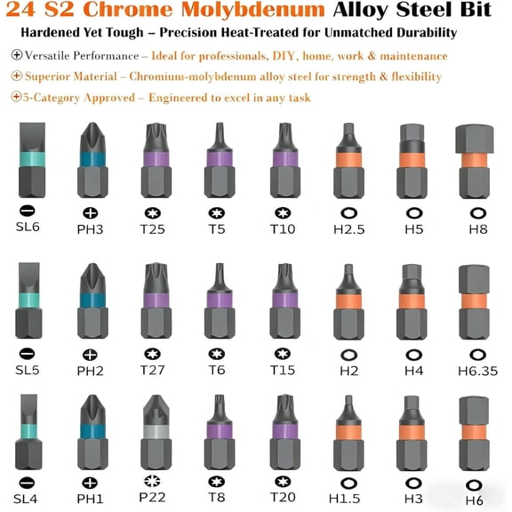 TYHREF-24 in 1 Magnetic Screwdriver Set Precision Screwdriver Mini Removable self-assembly Magnetic DIY Precision Tool kit for Furniture, Computer, Laptop,PC and Bicycle