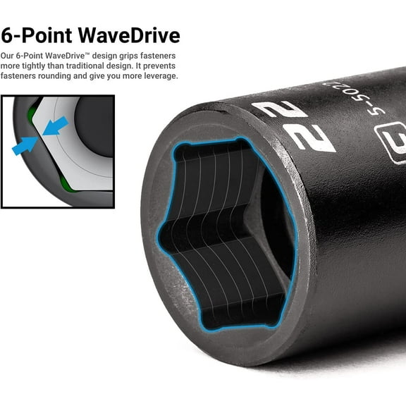 TYHREF-28 mm Stubby Impact Socket, 1/2 in. Drive, 6-Point, Metric