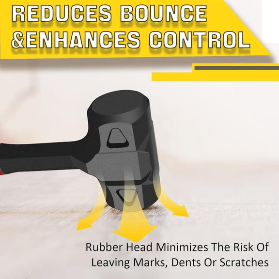 TYHREF-2LB (32oz) Dead Blow Hammer, Heavy Duty One-Piece Forged Carbon Steel Construction, Steel Ball-Filled Head, Anti-Vibration Rubber Grip, Spark and Rebound Resistant, Ideal for DIY, Automotive