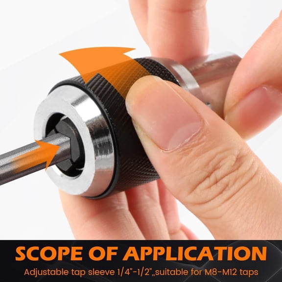 TYHREF-2PCS Tap Socket Set,Extraction Tool with Adjustable Jaws,Adjustable Tap Sleeve #6-1/4", 1/4"-1/2",for M8-M12 Taps,Reamers,Screw Extractors