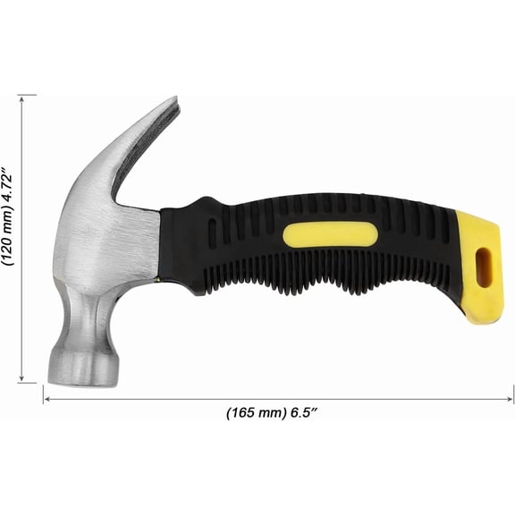 TYHREF-4 Pack 8 Oz Small Hammer, Compact Stubby Claw Hammer with Comfortable Grip, Mini Hammer for Women, Camping, Household