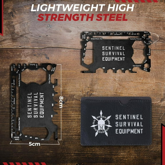 TYHREF-46-in-1 Wallet Multitool | Stainless Steel Credit Card Tool for EDC, Survival, Camping, and Travel | Ultra-Compact Pocket Tool with Hex Wrenches, Screwdrivers, Bottle Opener & More