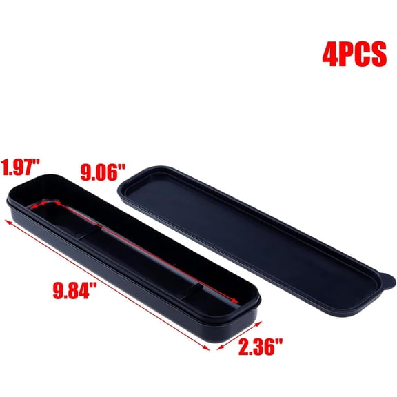 TYHREF-4PCS Portable Travel Tableware Box Black Flatware Storage Box Case Travel Utensils Cutlery Case for Fork Spoon Chopsticks