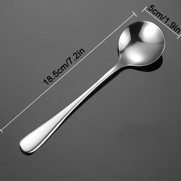 TYHREF-4Pcs Soup Spoons, Extra Thick Heavy-Weight Stainless Steel Spoons, 7 Inches Long Soup Spoons Table Spoon Dinner Spoons for Pho Wonton Dumpling Noodles Bouillon Dessert Cereal Thai Miso - Set o