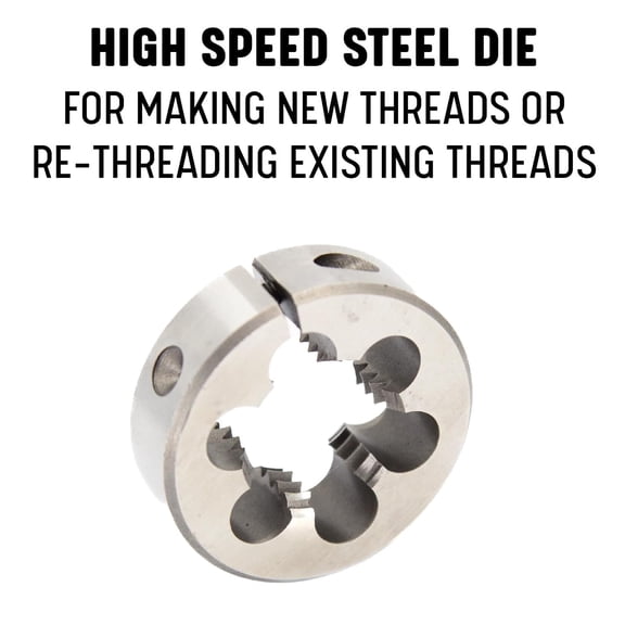 TYHREF-5/16"-18 UNC X 13/16" OD HSS Round Adjustable Die with Matching Die Handle (Wrench), Die Stock