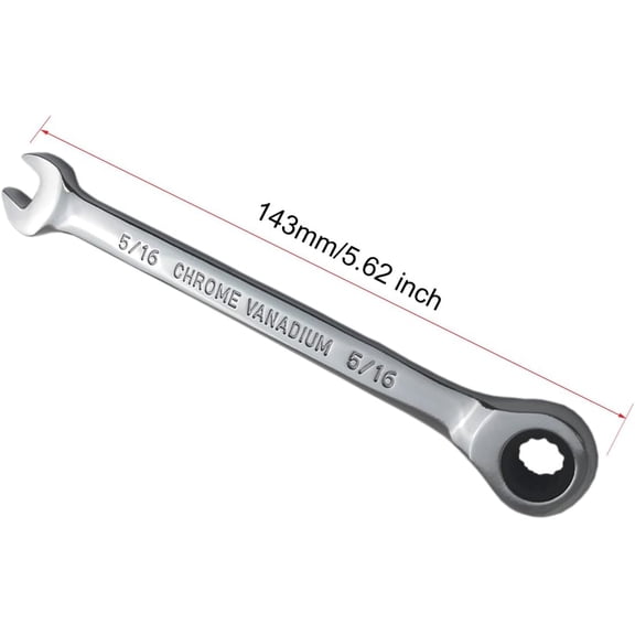 TYHREF-5/16 Inch Ratcheting Combination Wrench,SAE 72 Teeth,12 Point Ratchet Spanner Tools,Gear Wrench Cr-V Constructed For Machinery Equipment/Automotive Repair/Aicycle Repair/Home Maintenance
