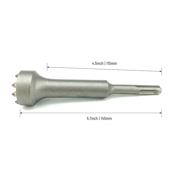 TYHREF-5.35in Round Head 12 Tips Bushing Tool for Concrete Stone Bricks, SDS Plus Bushing Tool, Square Head Bushing Bit Concrete Roughness Coating Remove Bushing Bit for Rotary Hammer