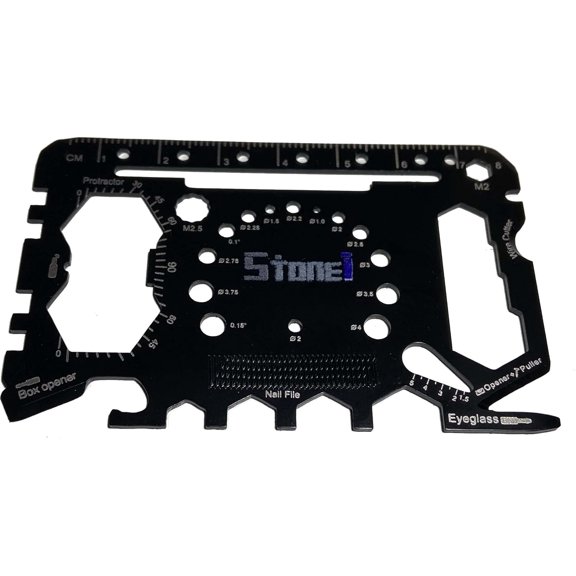 TYHREF-52-in-1 Wallet Multitool Multifunction Tool Card - Credit Card Sized Multitool with Bottle Opener, Wrenches, Screwdriver, Phone Stand, Various Measuring Tools, and More