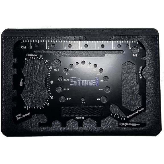 TYHREF-52-in-1 Wallet Multitool Multifunction Tool Card Premium Gift Package - Credit Card Sized Tool with Bottle Opener, Wrenches, Screwdriver, Phone Stand, Various Measuring Tools, and More