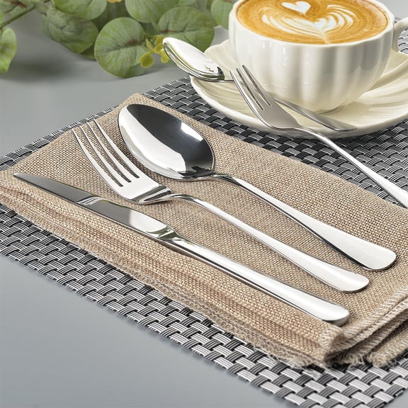 TYHREF-6.7 Inch Stainless Steel Dessert Spoons 6.7 Inch Mirror Polished Flatware, Modern Silver Spoons for Ice Cream, Pudding, Coffee, Tea & Everyday Use