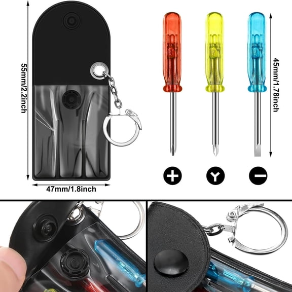 TYHREF-6 Pcs Mini Tape Measure Keychain Bulk Mini Screwdriver Keychain Set Adult Tool Party for Men Valentine's Day Gifts