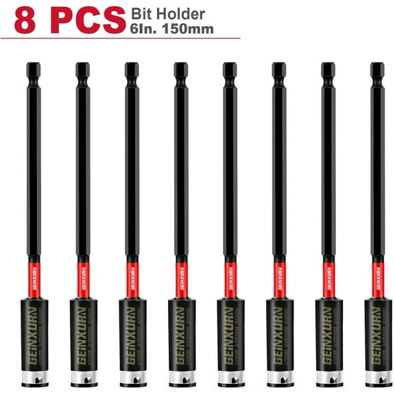 TYHREF-6Inches Impact Magnetic Screwdriver Bit Holders, 8PACK Extension Socket Drill Bit Holder S2 Alloy Steel Hex Shank Quick-Change Drill Bit Guide