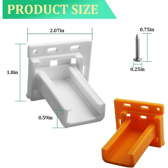 TYHREF-70735 Drawer Slide Socket Set, Large C Shape, 3/5 in. x 1 in., Plastic, Left and Right