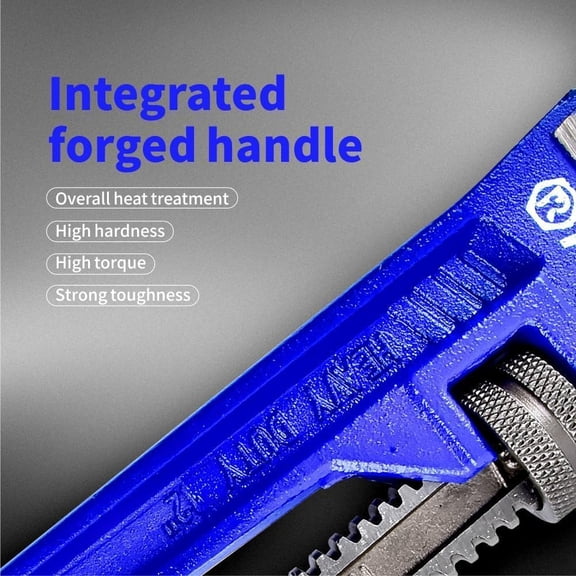 TYHREF-8-Inch Mini Pipe Wrench - Quick-Adjust, Soft Grip Handle - Straight Jaw Plumbing Tool for Pipe, Household Use, Vehicle Repai