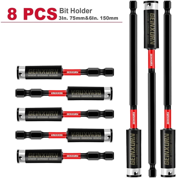 TYHREF-8PACK Impact Magnetic Screwdriver Bit Holders, Extension Socket Drill Bit Holder S2 Alloy Steel Hex Shank Quick-Change Drill Bit Guide3inches and 6inches