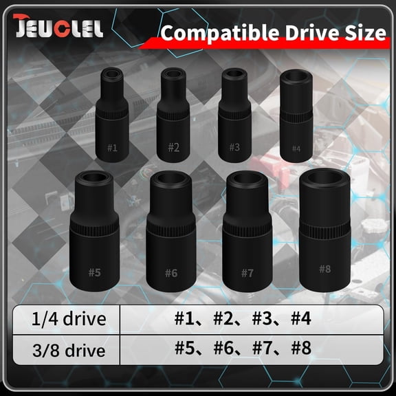 TYHREF-8Pcs Tap Socket Wrench Set (Magnetic), 1/4 & 3/8 Drive External Tap Socket Adapter, Torx Set