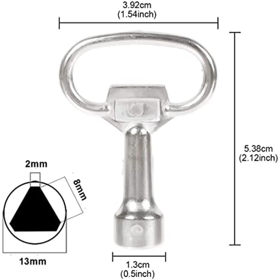 TYHREF-8mm Triangle Socket Spanner Key Metal Multi-Functional Utility Key Plumbers Tool Train Panel Lock Drawer Cabinet Security Cupboard, 6pcs