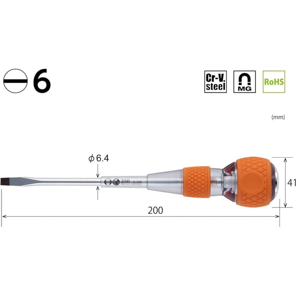 TYHREF-Ball Grip Safety Through Driver -6 x 100 250