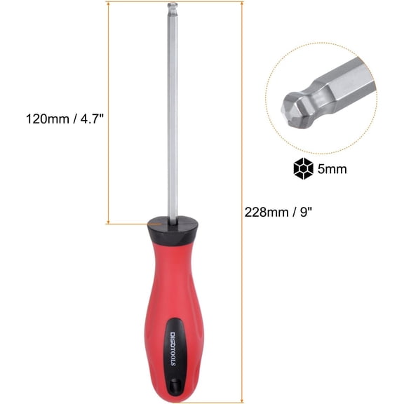 TYHREF-Ball Head Hex Screwdriver 5mm x 120mm Magnetic Ball End Hexagonal Precision Screw Driver Hex Design Wrench