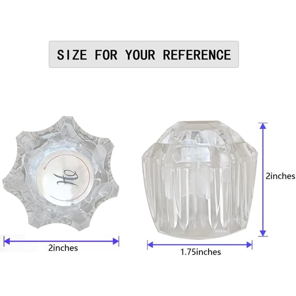 TYHREF-Bathroom Faucet Handles,Bathtub Shower Knob Replacement, Hot and Cold Faucet Replacement Handles Compatible with Delta/Delex Faucets