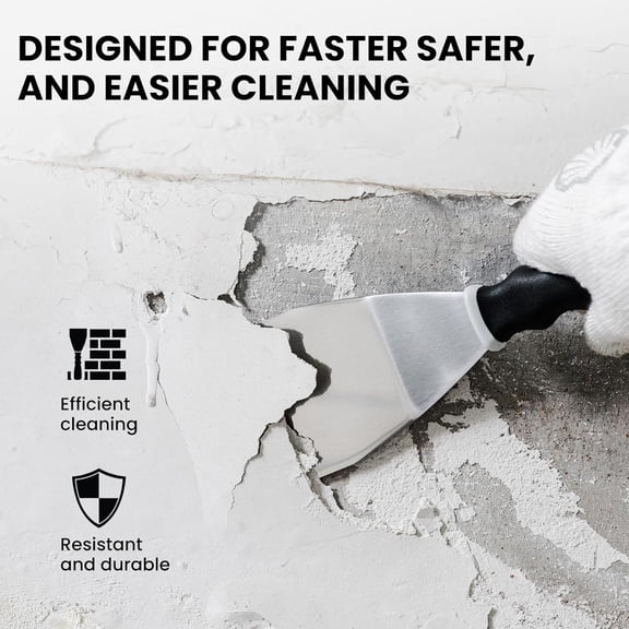 TYHREF-Bent Heavy Duty Scraper, 3" Bent Scraper with Pole Socket Hammer End, Stainless Steel Bent Blade with Anti Slip Rubber Handle, Heavy Duty Paint Remover Scraper Tool