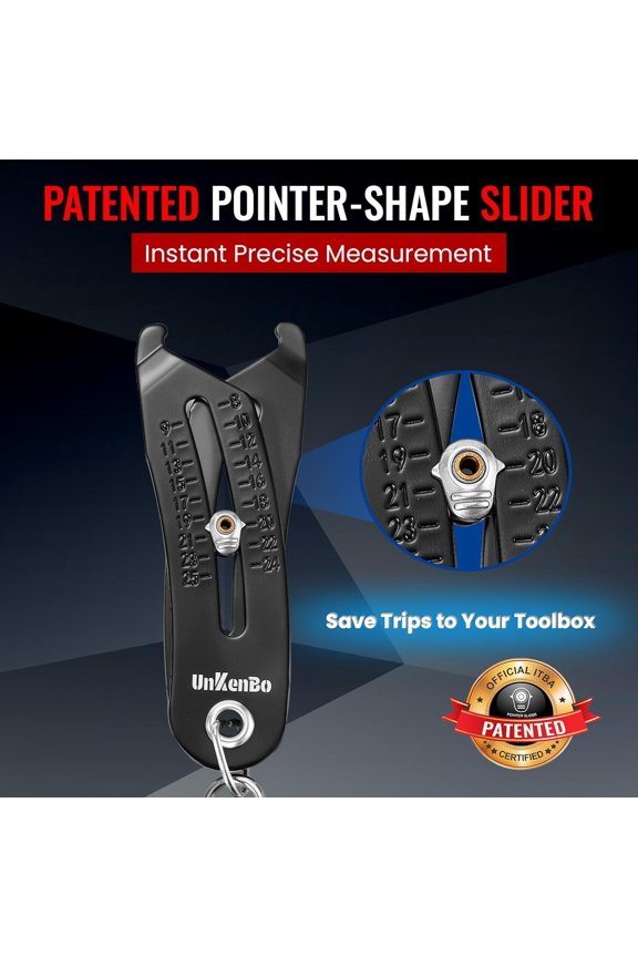 - Bolt Size Finder Tool Keychain - Gauge Bolts & Nuts Head SAE 5/16 to 1" & Metric 8 to 25mm, Wrench & Socket Size Finder, Bolts Nuts Head Measuring Tool Gifts for Men (Matte Black)