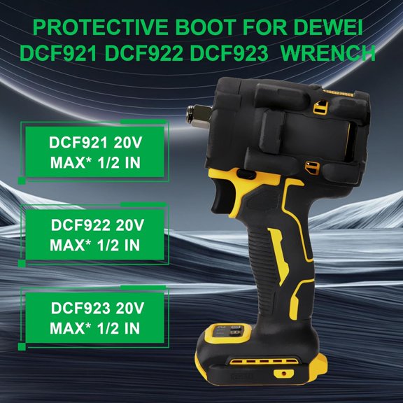 TYHREF-DCF921 DCF922 DCF923 Protective Boot PB921.22.23-QZ for DEWALT 20V MAX* 1/2" Cordless Impact Wrench Protective Boot for 1/2" Wrench Accessories Tools Black